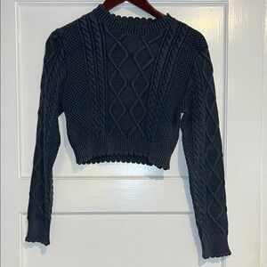 Zara Navy Cable Knit Sweater